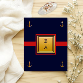 Trouwkaart Nautische Marineblauw Rode Budget Bruil Flyer