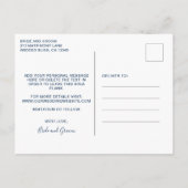 Trouwkaart Navy Blauw Aquarel Herfst Bruiloft Save Aankondigingskaart (Achterkant)