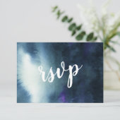 Trouwkaart Navy Blauw Goud met RSVP en keuze voor  (Staand voorkant)