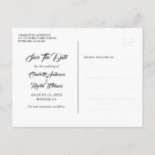 Trouwkaart Navy Blauwe Zonnebloem Save The Date Aankondigingskaart (Achterkant)