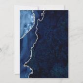 Trouwkaart Navy en Zilver Agate Save The Date (Achterkant)