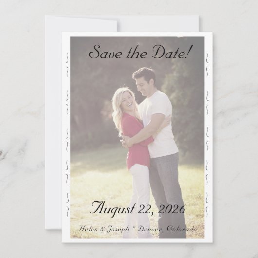 Trouwkaart Nuptial Grace Save The Date (Voorkant)