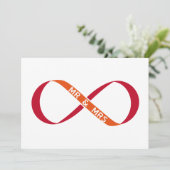 Trouwkaart, oneindigheidsteken met Mijnheer en Mev Kaart (Staand voorkant)