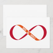 Trouwkaart, oneindigheidsteken met Mijnheer en Mev Kaart (Voorkant / Achterkant)