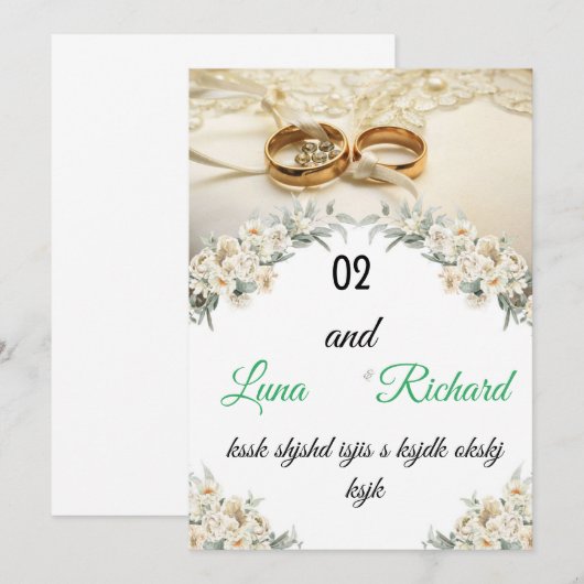 trouwkaart ontwerpen kaart (Voorkant / Achterkant)