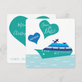 Trouwkaart op cruiseschip Sla de datum op kaart (Voorkant / Achterkant)