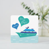 Trouwkaart op cruiseschip Sla de datum op kaart (Staand voorkant)