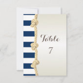 Trouwkaart op het strand Navy Touw, Harten, Strepe Kaart (Achterkant)