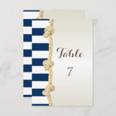 Trouwkaart op het strand Navy Touw, Harten, Strepe Kaart (Voorkant / Achterkant)