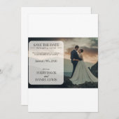Trouwkaart op maat met elegante uitstraling save the date (Voorkant / Achterkant)