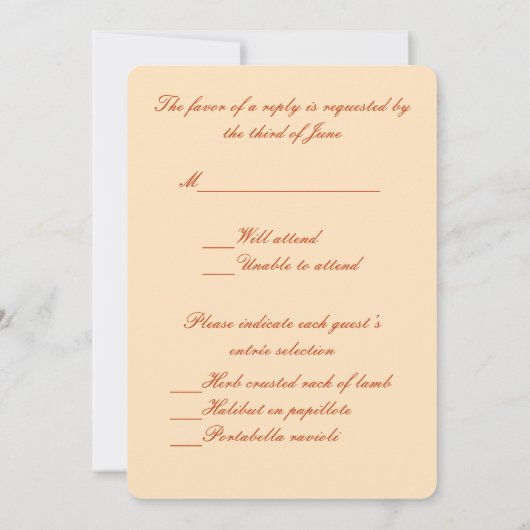 Trouwkaart Oranje Bloemen Kaart (Achterkant)