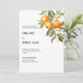 Trouwkaart Oranje Bloesem Kaart (Staand voorkant)