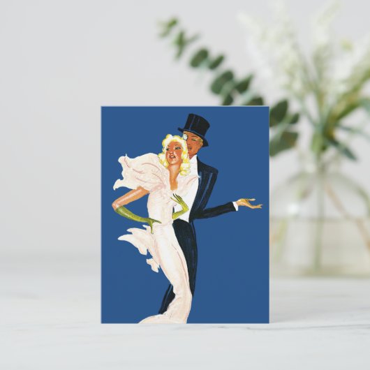 Trouwkaart 'Oude liefde en romantiek' moderne vint Kaart (Staand voorkant)