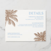 Trouwkaart Palmboom Details 2 Kleuren