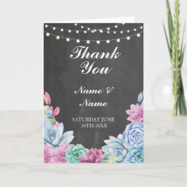 Trouwkaart Pastels Succulenten Krijt Bruiloft Bedankkaart