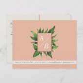 Trouwkaart 'Peach Fuzz' Save The Date Aankondigingskaart (Voorkant / Achterkant)