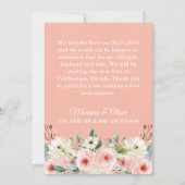 Trouwkaart Perzik Witte Bloemen Kaart (Achterkant)