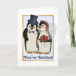 Trouwkaart Pinguïn - U Bent Uitgenodigd