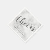 Trouwkaart 'Proost' Klasse Elegant Marmer Servetten (Hoek)