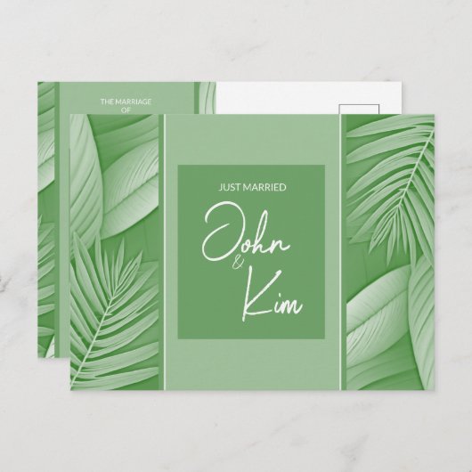 Trouwkaart QR-code Foto Ansichtkaart Aankondigingskaart (Voorkant / Achterkant)