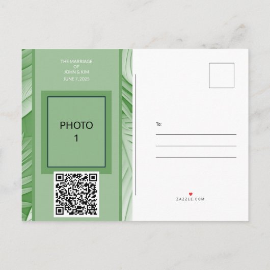 Trouwkaart QR-code Foto Ansichtkaart Aankondigingskaart (Achterkant)