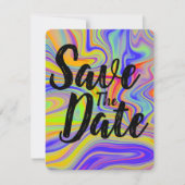 Trouwkaart 'Rainbow Marbling Save The Date' Kaart (Voorkant)