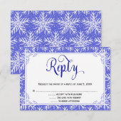 Trouwkaart-reactiekaart met sneeuwvlokken RSVP kaartje (Voorkant / Achterkant)