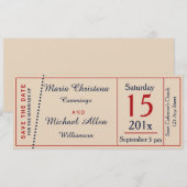 Trouwkaart Retro Save The Date Aankondiging (Voorkant / Achterkant)