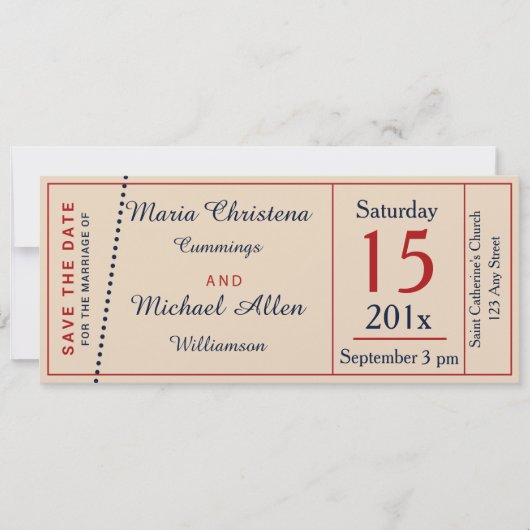 Trouwkaart Retro Save The Date Aankondiging (Voorkant)