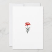 Trouwkaart Rode Bloemen Kaart (Achterkant)