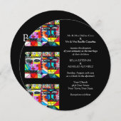 Trouwkaart (Rond) Mexicaans Stel Kaart (Voorkant / Achterkant)