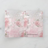 Trouwkaart Roze Bloemen Ringen (Binnen)