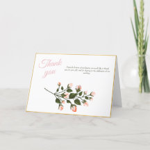Trouwkaart Roze Bloemstuk Dankkaart