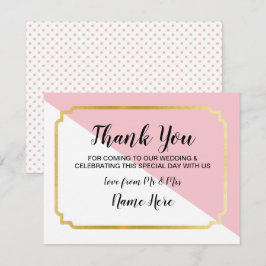 Trouwkaart Roze Goud Elegante Stippen Kaart