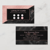 Trouwkaart Roze Goud Marmer Schoonheidssalon Aange Klantenkaartje (Voorkant / Achterkant)