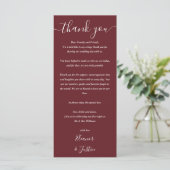 Trouwkaart Rozenhout Roze Place Card Menu (Staand voorkant)
