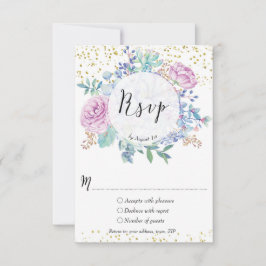 trouwkaart rsp succulenten cactus bloemen goud RSVP kaartje