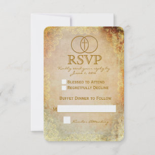 Trouwkaart RSVP met Omcirkelde Kruis Religie 2 Kaartje