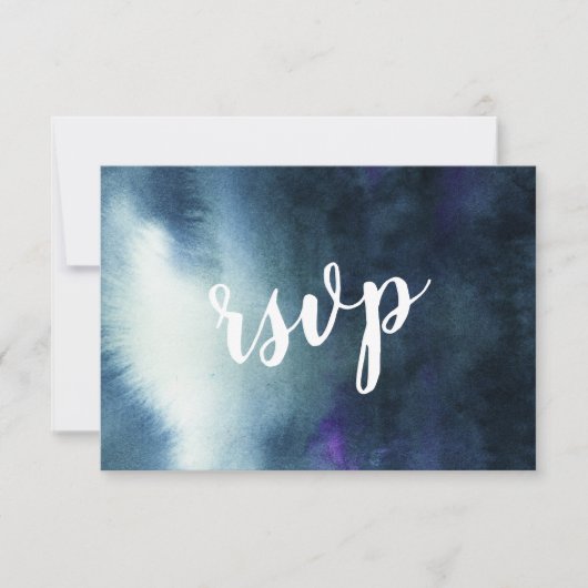 Trouwkaart RSVP Navyblauw Goud met Keuze Menu (Voorkant)