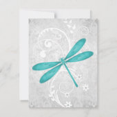 Trouwkaart RSVP Teal Libel (Achterkant)