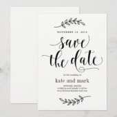 Trouwkaart 'Rustieke Elegantie' Save The Date Kaar Kaart (Voorkant / Achterkant)