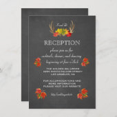 Trouwkaart | Rustieke herten geweien Herfst RECEPT Kaart (Voorkant / Achterkant)