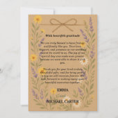 Trouwkaart Rustieke Wilde Bloem Kraft Bedankkaart (Voorkant)