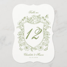 Trouwkaart Sage Die-cut Tafelnummerkaart Kaart