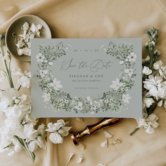 Trouwkaart Sage Garden Save The Date