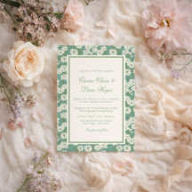 Trouwkaart Sage Green Garden Chinoiserie