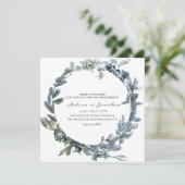 Trouwkaart Sage Zilver Groene Bloem (Staand voorkant)