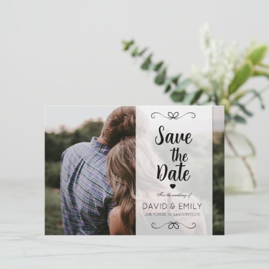 Trouwkaart Save The Date (Staand voorkant)