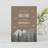Trouwkaart 'Save the Date' Bomen en Bergen Save The Date (Staand voorkant)