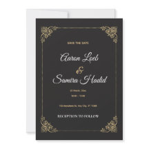 Trouwkaart Save the Date Elegant met Gouden Rand